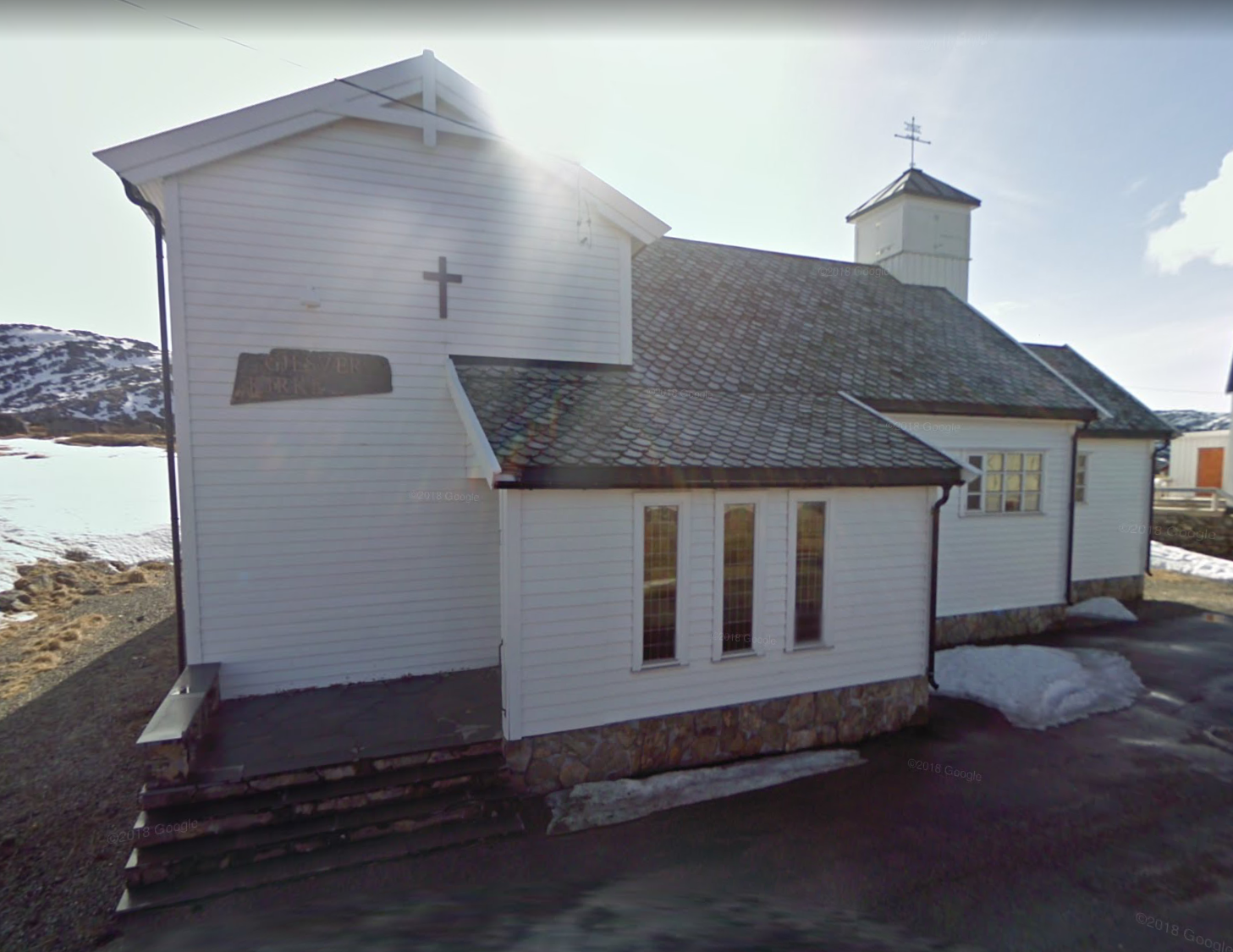 Gjesvær kirke. Foto: Google Street View