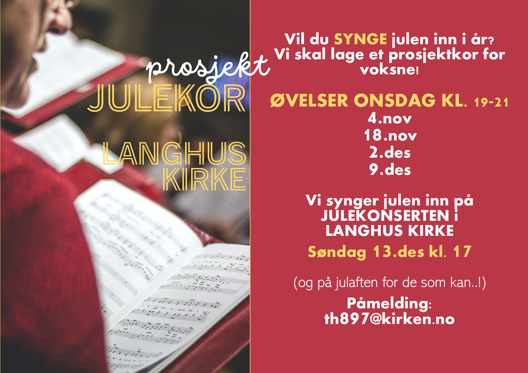 Prosjekt julekor  i Langhus kirke