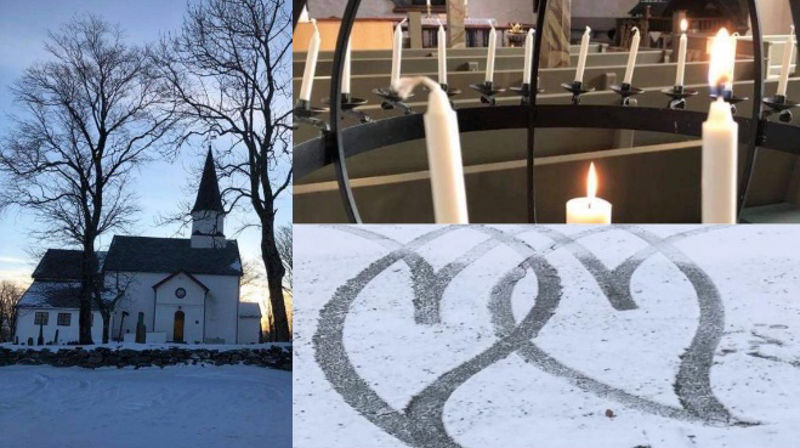 Åpen kirke med musikk og lystenning