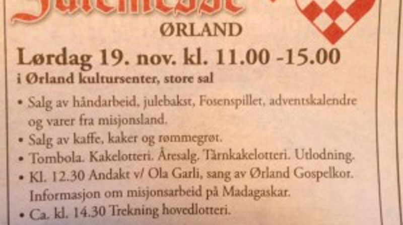 Julemesse i Ørland menighet