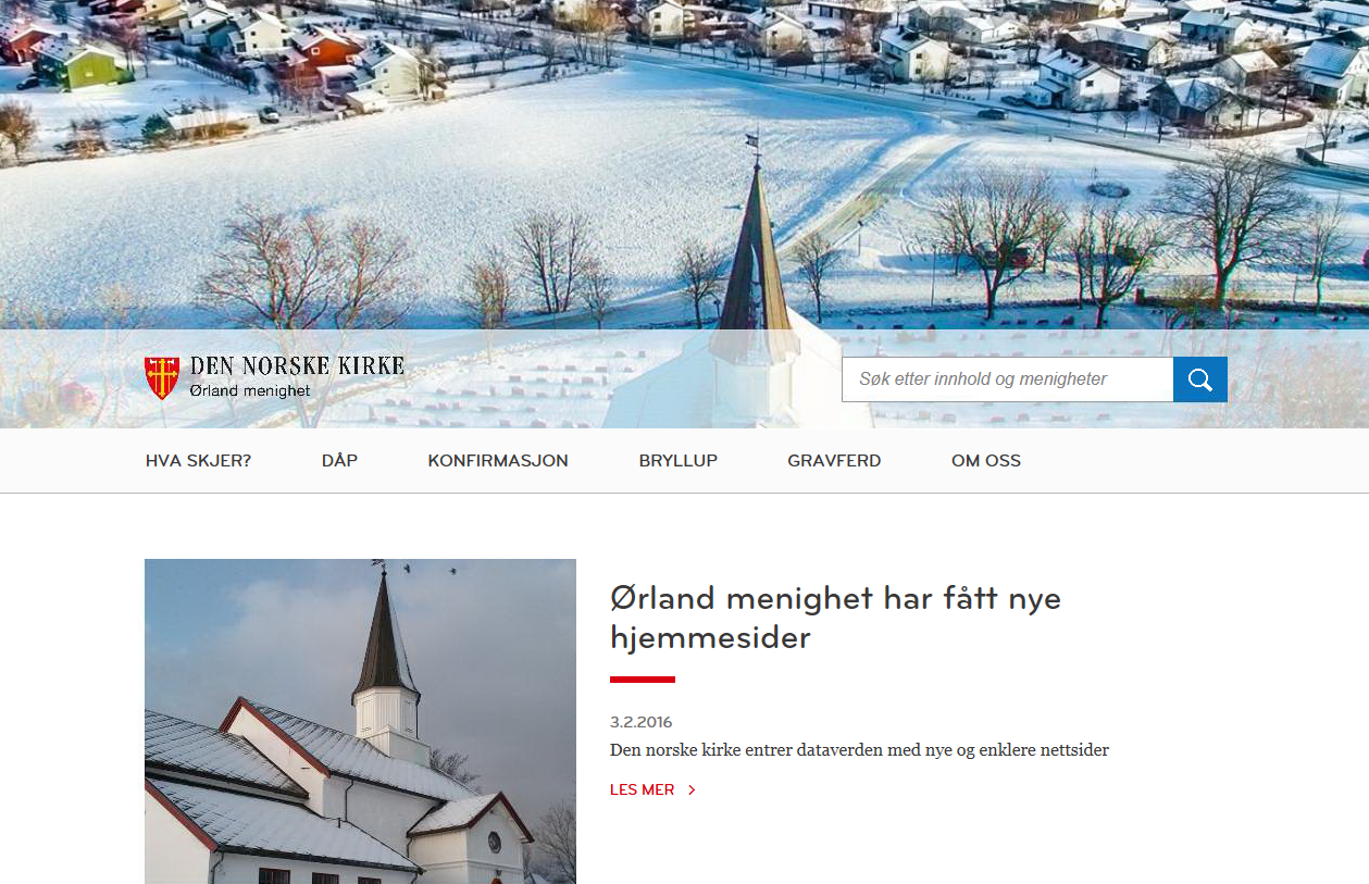 Ørland menighet har fått ny nettside