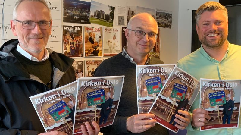 Kjetil Haga, Andreas Seierstad og Olav Fraser Lende er fornøyde med årets utgave av Kirken i Oslo.