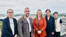 Eirik Pettersen (leder Diakoniutvalget), Lena Stordalen (prest for eldre), Margunn Sandal (sokneprest), Mariyana Neloska (seniorveileder Frogner bydel). Fotograf: Maja Berg Kristoffersen, enhetsleder hjemmetjenesten