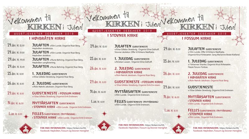 Jul i Høybråten, Fossum og Stovner menighet