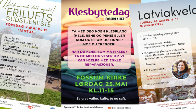 Velkommen til ulike arrangement i mai!