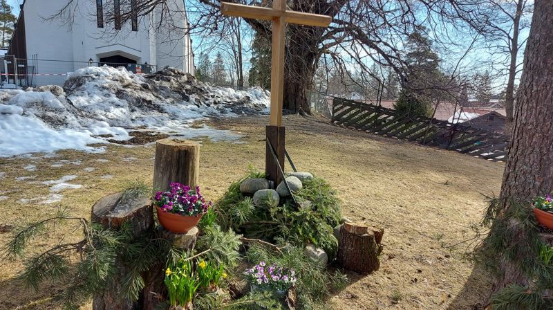 Påskehagen utenfor Nordberg kirkeberg kirken