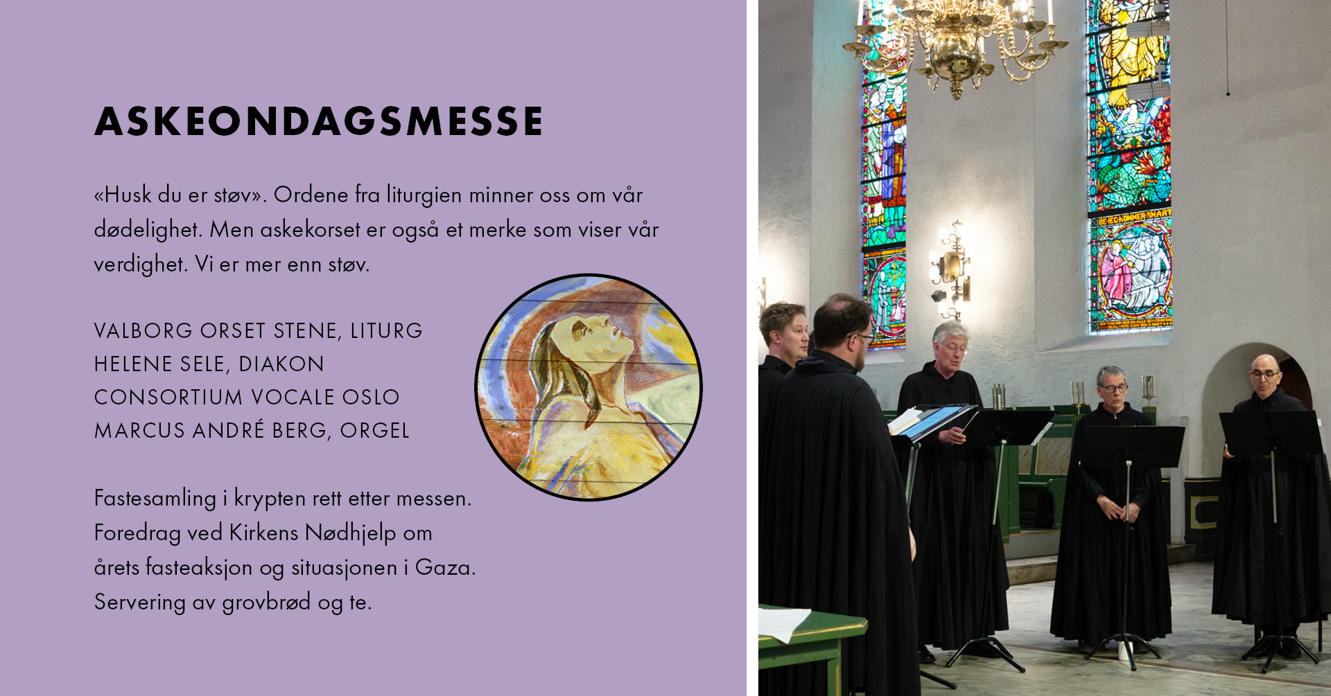 Askeonsdagsmesse og samling i krypten