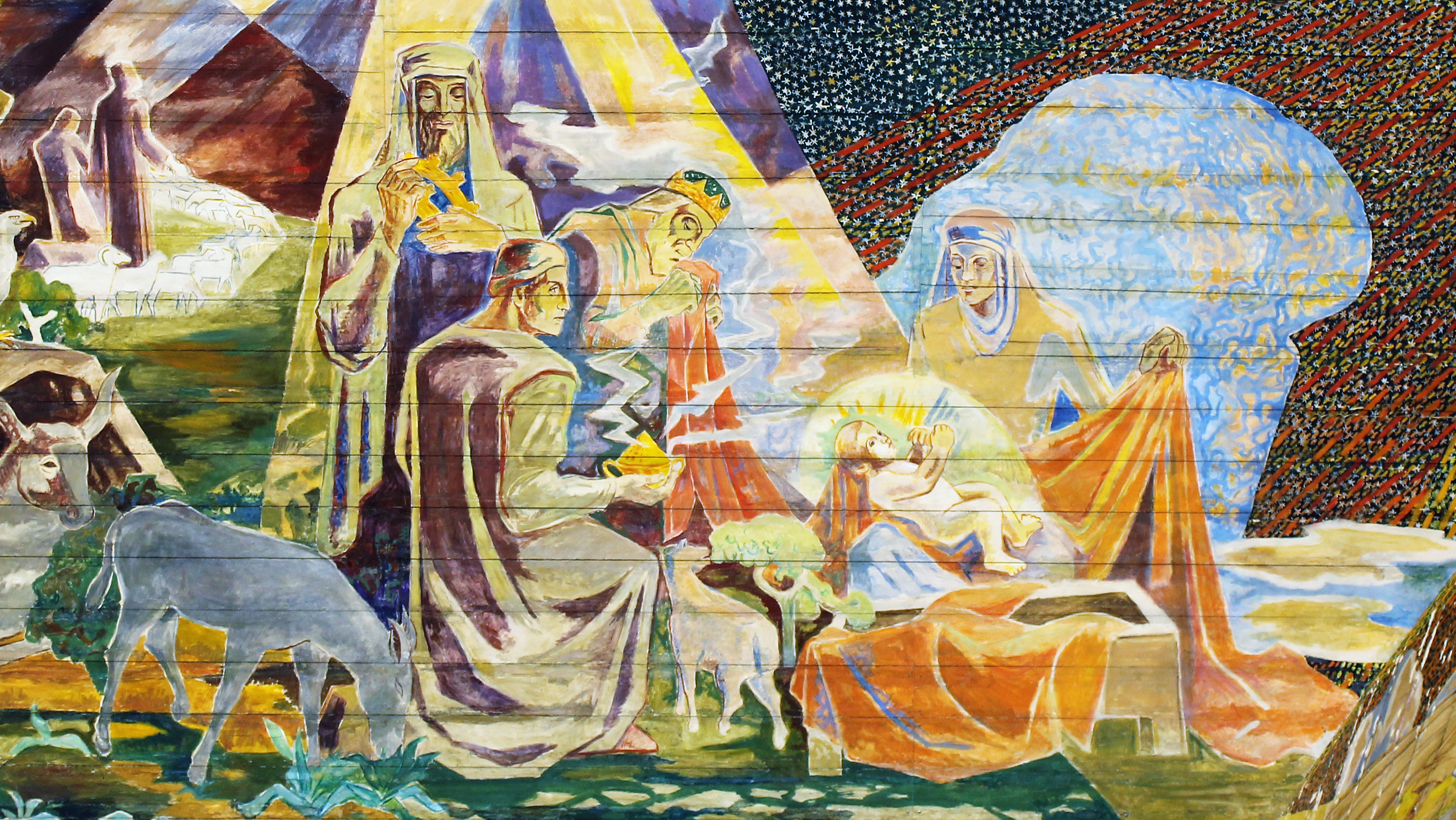 Betlehemsmotivet er sentralt i julebudskapet. Takmaleriet i Oslo domkirke er malt av Hugo Mohr og Betlehemsmotivet ble restaurert i 2014.