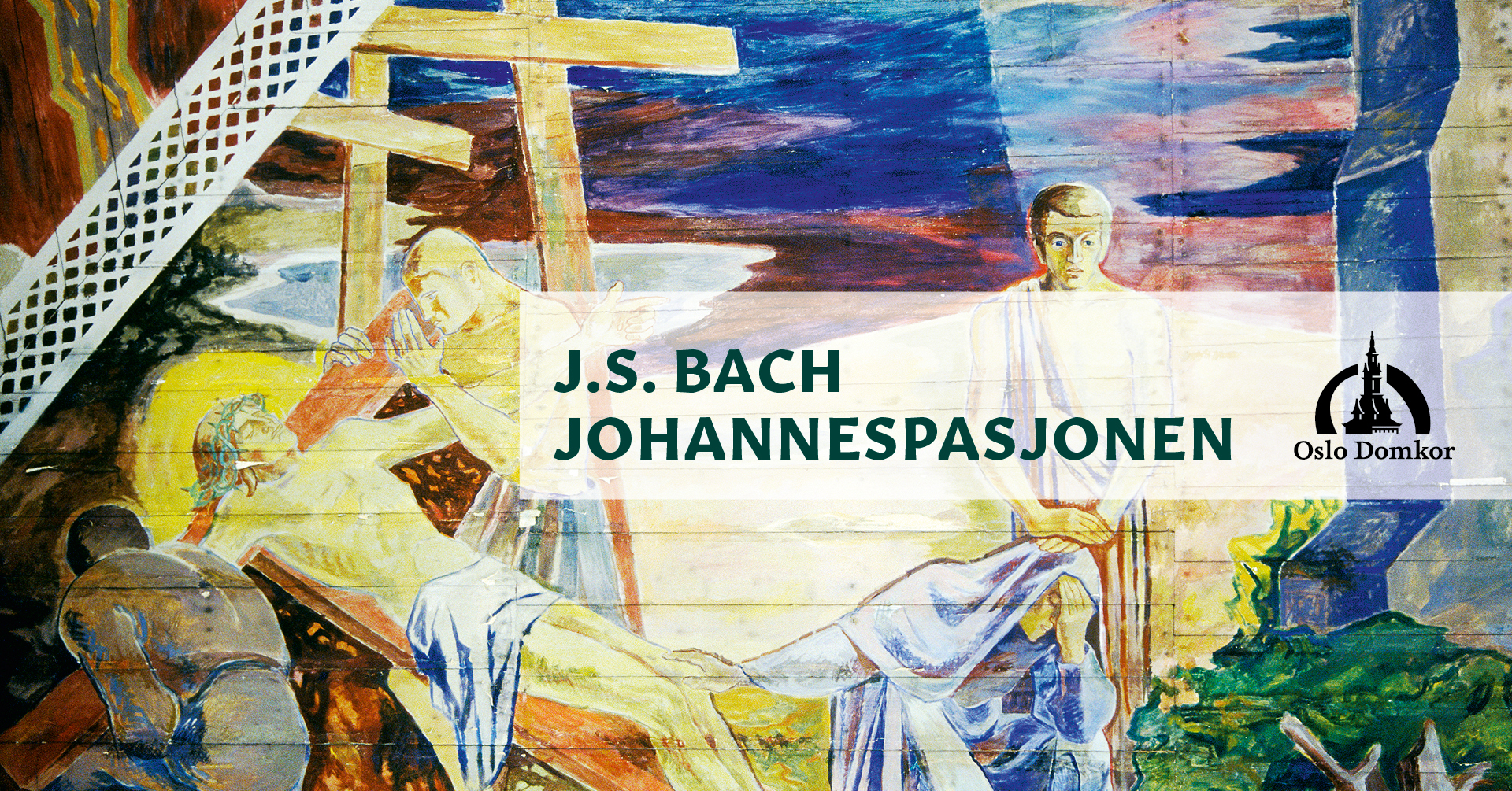 Jesu korsfestelse. Fra takmaleriet malt av Hugo Lous Mohr i Oslo domkirke. Foto: Petter Mohn