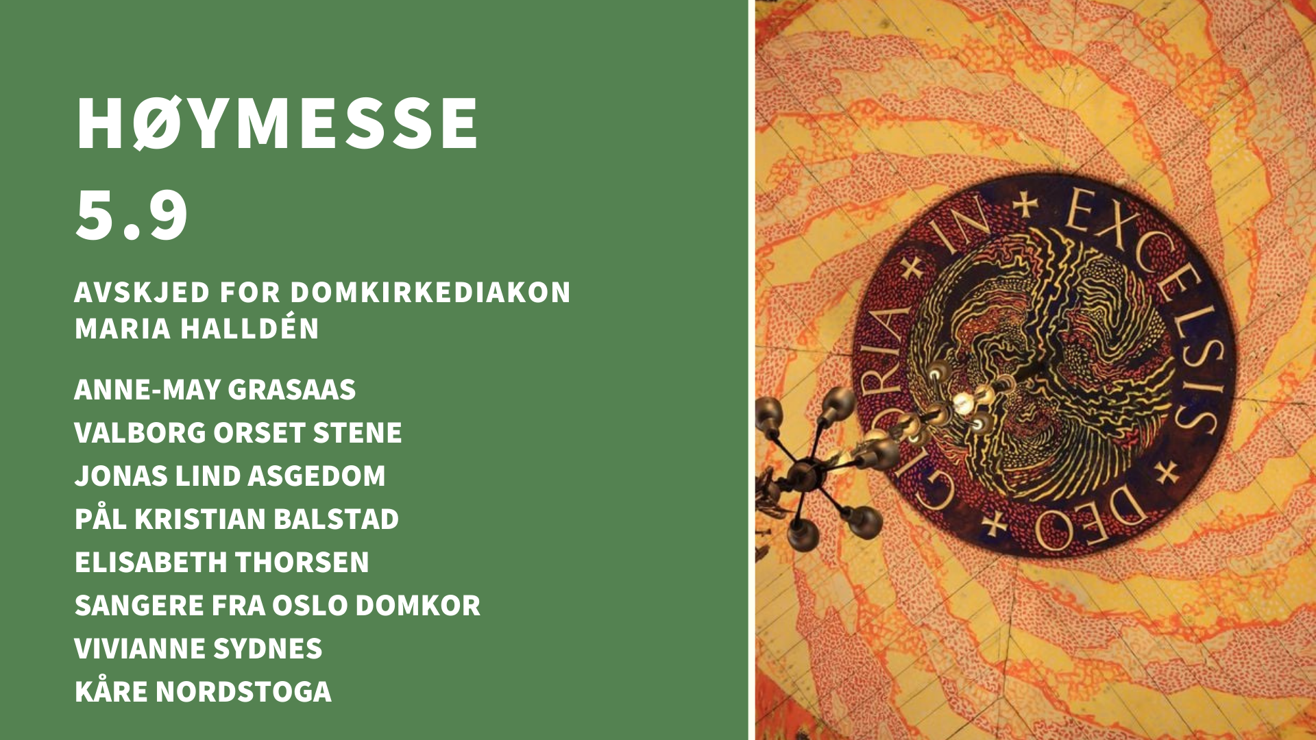 Høymesse søndag 5. september