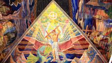 The triumphant and victorious Christ. The background field in the Christ Vault in the north nave.