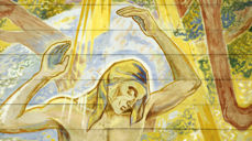 Detalj fra takmaleriet malt av Hugo Lous Mohr. Foto: Petter Mohn