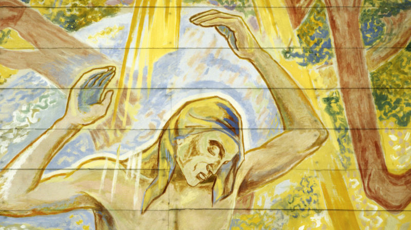 Detalj fra takmaleriet malt av Hugo Lous Mohr. Foto: Petter Mohn