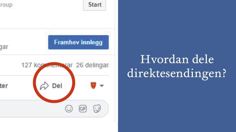 Del gjerne strømmingen til egen Facebook-side