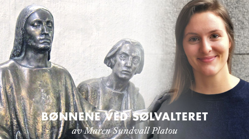 Stiftskandidat i Oslo domkirke Maren. Foto av sølvalteret: Petter Mohn. Foto av Maren S. Platou: Privat