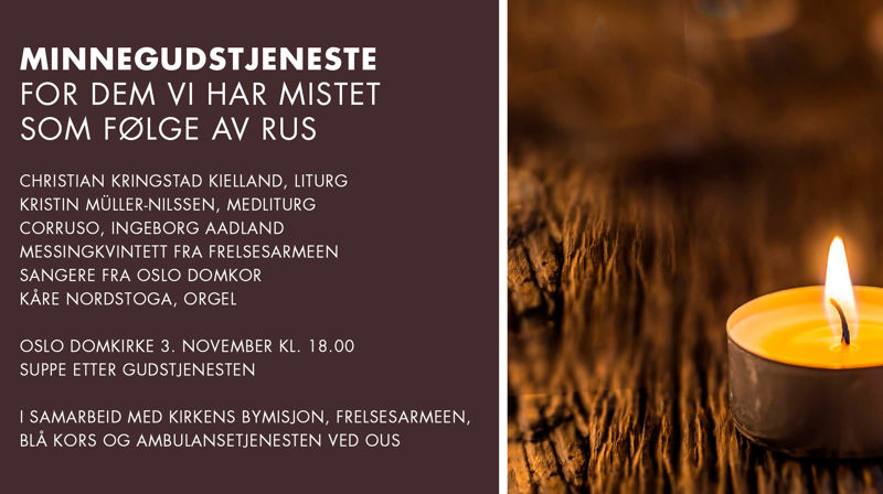 Minnegudstjeneste for dem vi har mistet som følge av rus