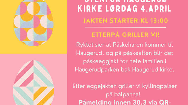 Velkommen til påskeeggjakt i Haugerudparken