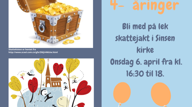 Bli med på skattejakt for alle som fyller 3 og 4 år!