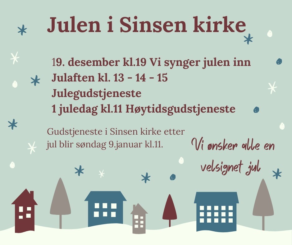 Påmelding til julaftens gudstjenester i Sinsen kirke