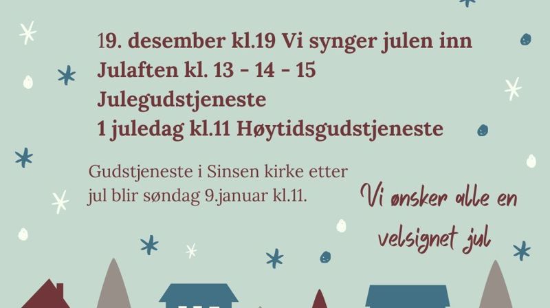 Påmelding til julaftens gudstjenester i Sinsen kirke