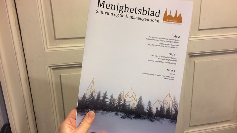 Første utgave av menighetsbladet. Foto: Sølvi Nykland