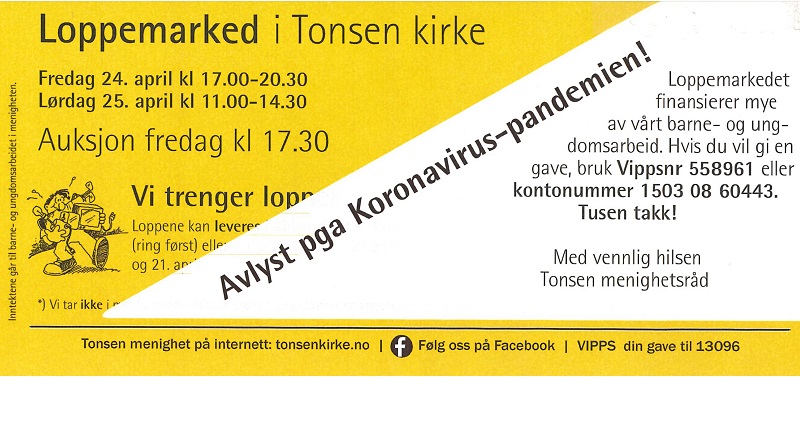 Loppemarkedet er avlyst.