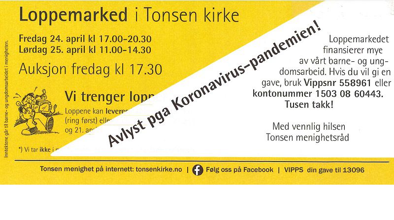 Loppemarkedet er avlyst.