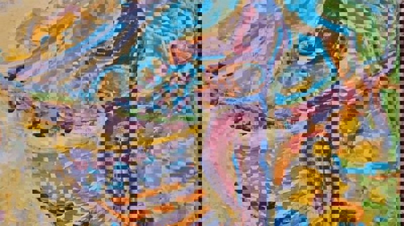 Utsnitt av måleri Sigmund Årseth. Foto Eli Vatn.