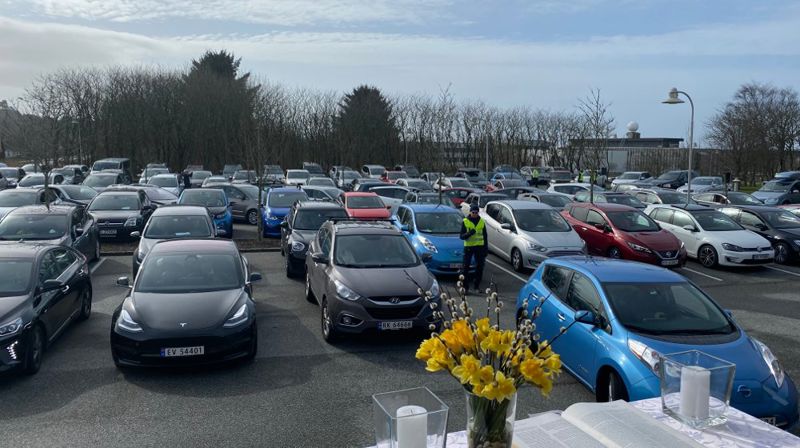 Eksempel på Drive-in gudstjeneste fra Stavanger