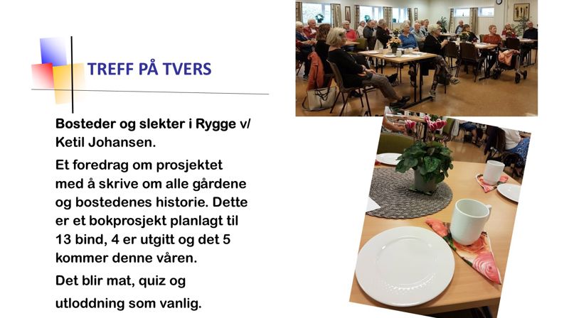 Treff på tvers 6.oktober kl. 12.00 i Ekholt kirke