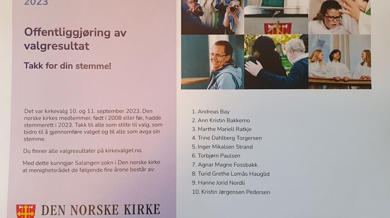 Offentliggjøring av valgresultat