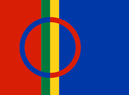 Det samiske flagget: Fire farger symboliserer at samene bor i fire land. Sirkelen betyr samisk samhold. Det røde er solen, mens det blå er månen. Gult og grønt forestiller naturen og dyrene i samisk kultur.