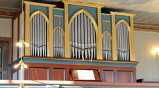 Orgeletpå Geitastrand som ble bygd til Børsa kirke i 1905.