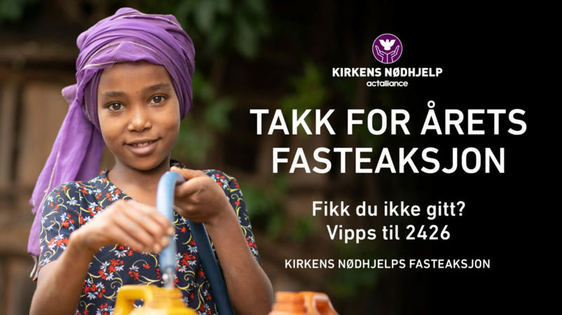 Takk for gaven til fasteaksjonen
