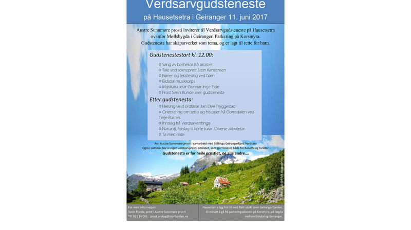 Verdsarvgudsteneste på Hausetsetra i Geiranger