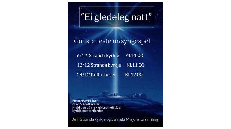 Gudsteneste med syngespel 3.søndag i advent.