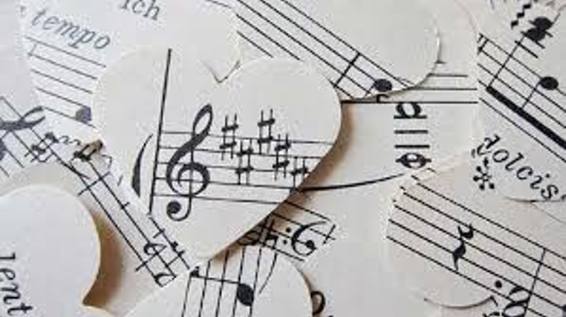 illustrasjon - noter papirhjerter