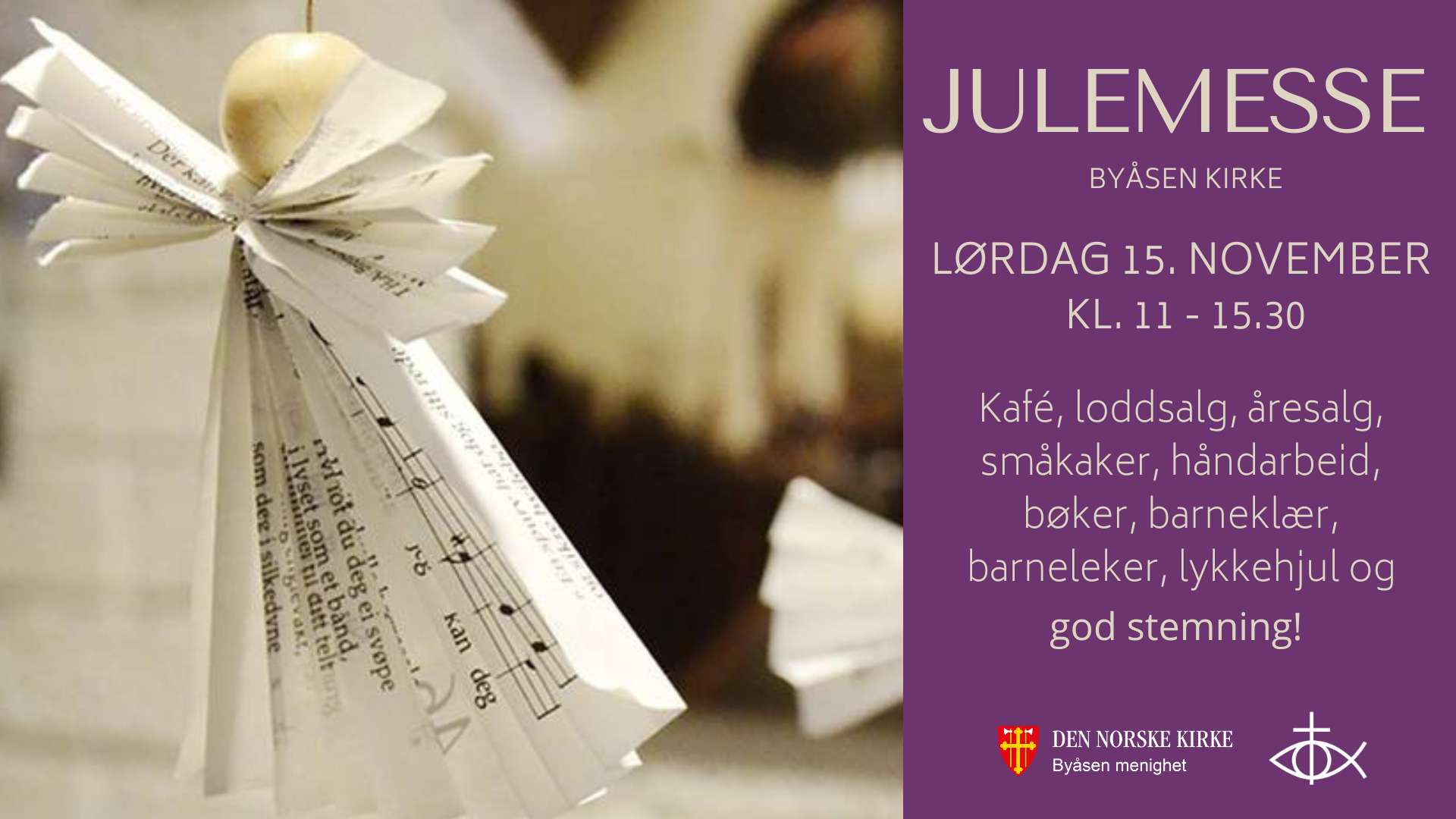 Julemesse lørdag 15. november!