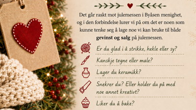 Julemessen lørdag 21. november - forespørsel om bidrag til gevinst og salg