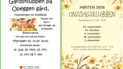 Gårdsklubb og onsdagsklubb har startet opp