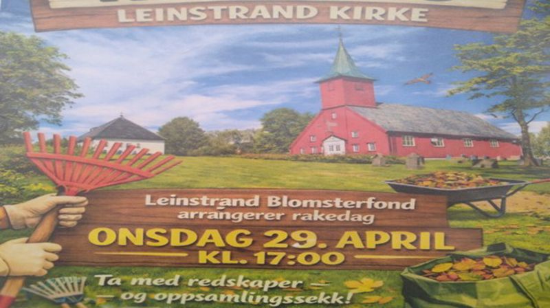 RAKEDAG på LEINSTRAND KIRKEGÅRD onsdag 29.april kl 17.00