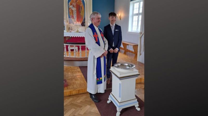 Sokneprest Rolf Steffensen og Stephan Rydland Olsen