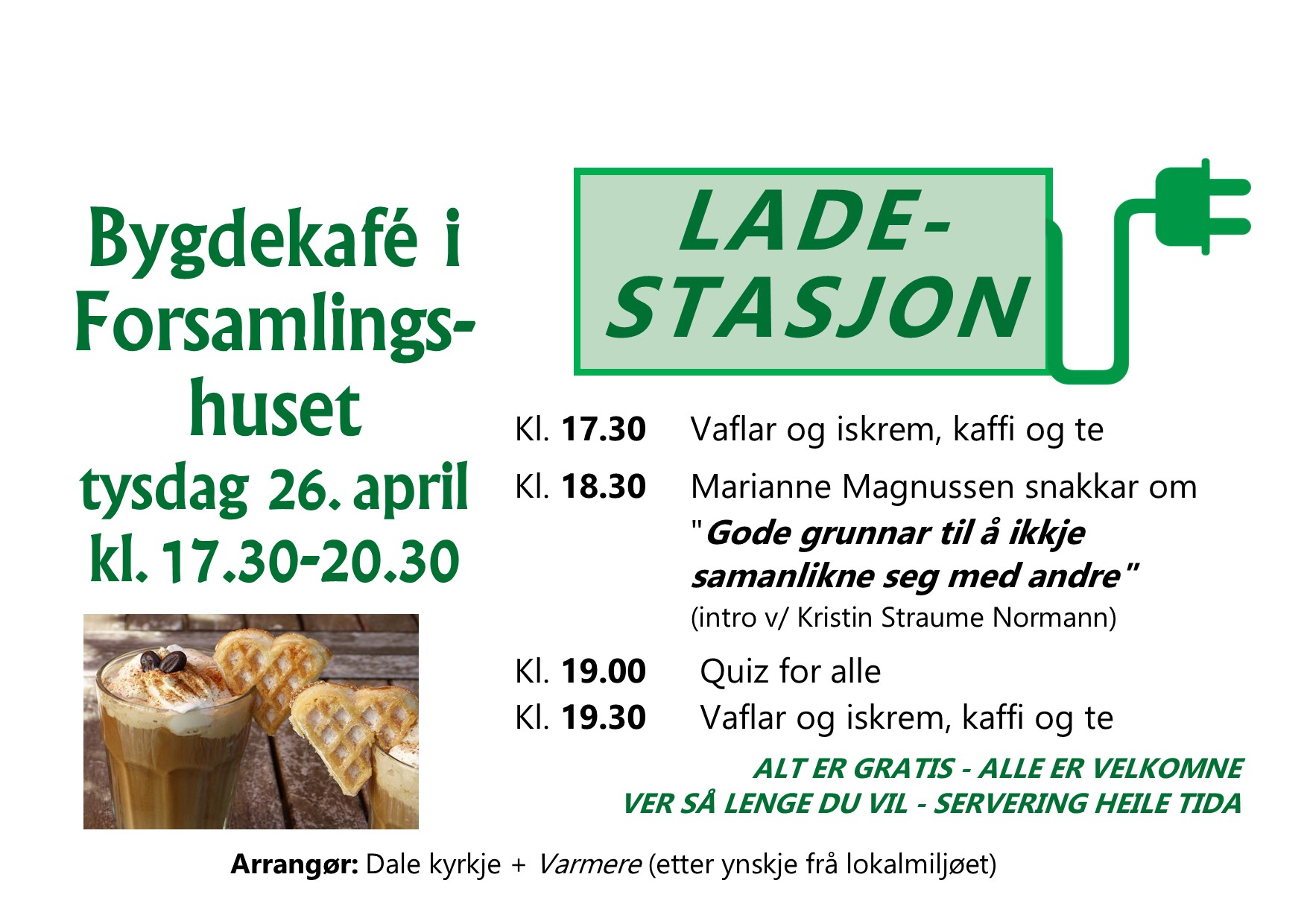 Bygdekafé i Forsamlingshuset komande tysdag