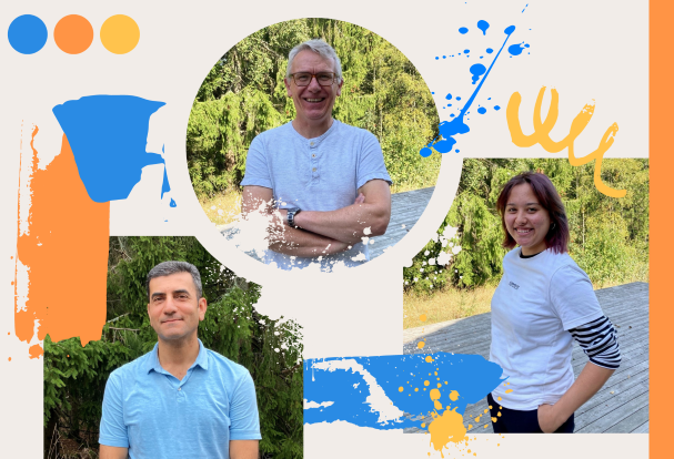 Øverst Per Willy Wilhelmsen, til venstre Basel Abokersha og til høyre Ann-Kristin Trondsen