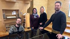 Etter påske startes Demenskoret Haugesund. Fra venstre: musiker John-Olof Svensson Haakonseth, diakon Jorunn Kringeland Thorsen, prosjektleder Stine Gudmestad Jensen og korleder Jon Bjørnar Sandve.