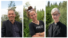 Tre kandidater til biskop i Oslo bispedømme: Sturla Stålsett, Sunniva Gylver og Ingeborg Sommer.