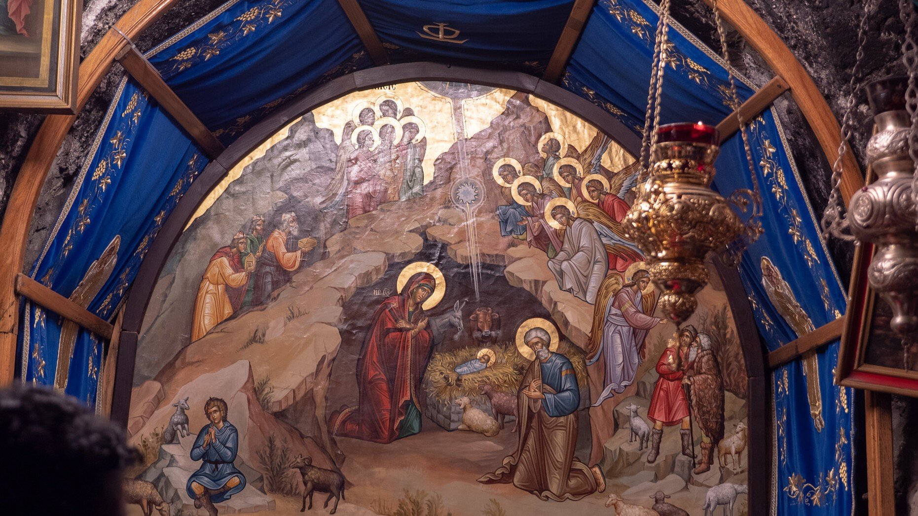 Ikon som viser Jesu fødsel i Fødselskirken i Betlehem. (Foto: Det lutherske verdensforbund / A. Danielsson).