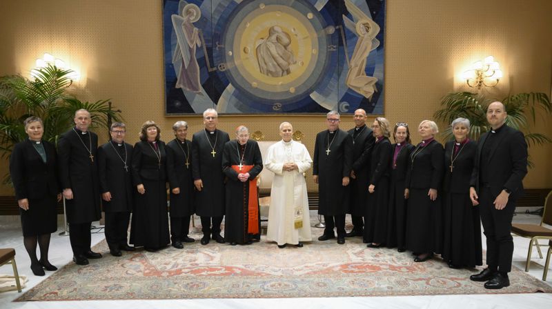 Biskopane i Den norske kyrkja i audiens hos pave Leo. Foto © Vatican Media