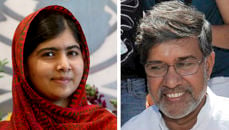 Vinnere av Nobels Fredspris 2014 er Kailash Satyarthi og Malala Yousafzay. Foto: NTB
