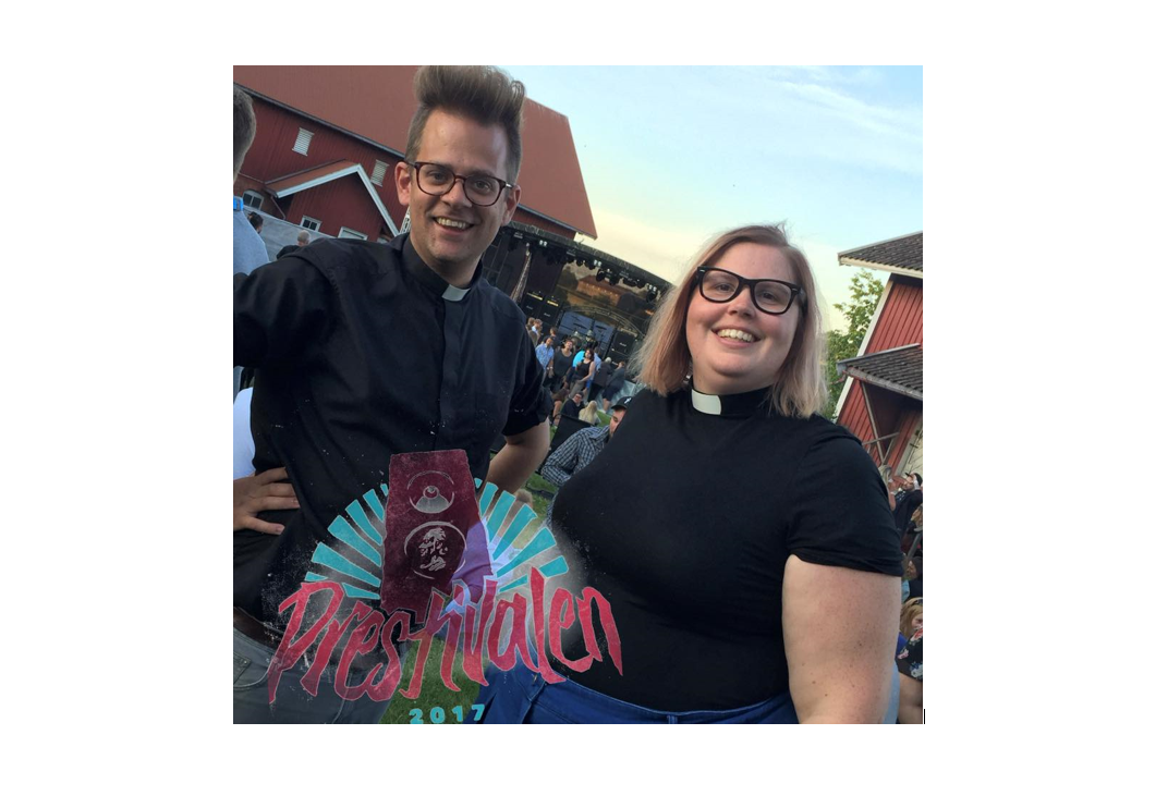 Prester i Den norske kirke, Petter Dille og Silje Mathea Kleftås Nygård. Foto: Den norske kirke i Borg.